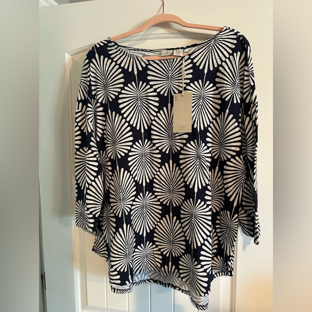 NWT Joie Black and White Floral Top